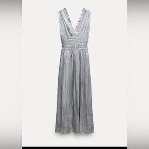 Sky blue long maxi wedding guest dress